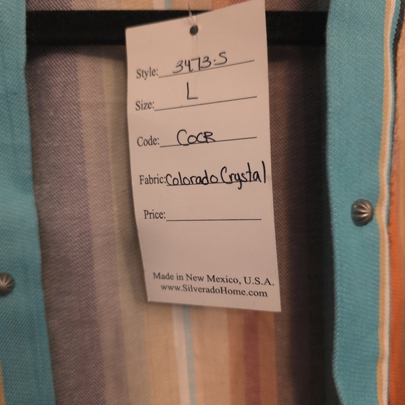 Silverado duster vest - multi color Large 100% cotton NWT $280 - Picture 3 of 6